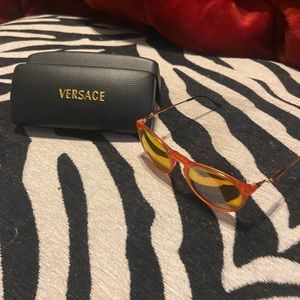 Versace orange mirrored sunglasses